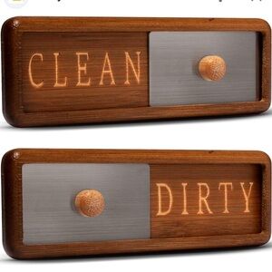 Wooden Clean‎ Dirty Dishwasher Magnet